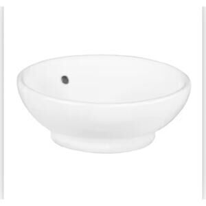 Glacier Bay Zale 16 in Round Vitreous Vessel Sink in White Bathroom Kitchen Sink